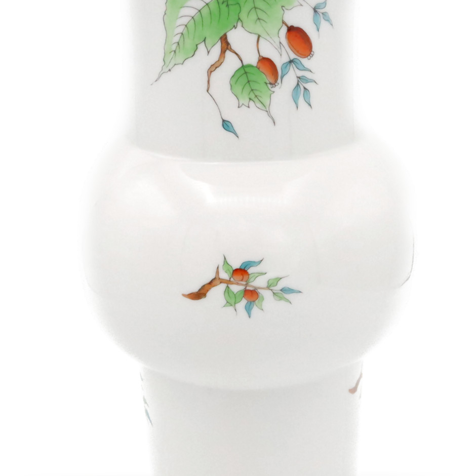 Herend Vase, Vase Mit Hagebutten Porzellan Handbemalt, Große 30 Cm Tischvase